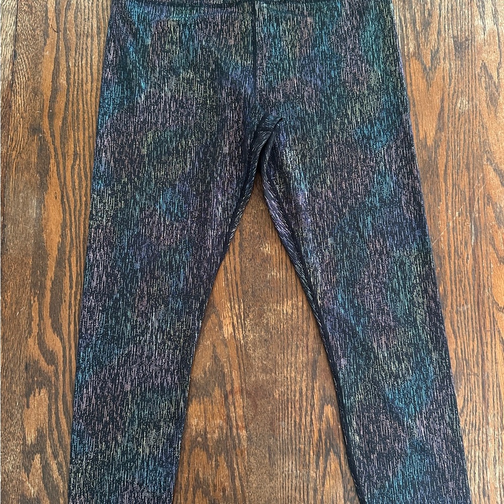 ZYIA Black Metallic Patterned Leggings